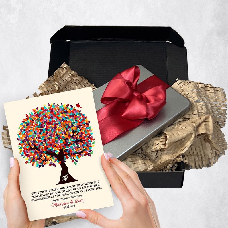 Colorful Side Spring Tree Metal Plaque Anniversary Gift Delivery For Couples Toy-1288