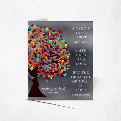 Colorful Side Spring Tree Anniversary Stationery Card For Couples C-1292