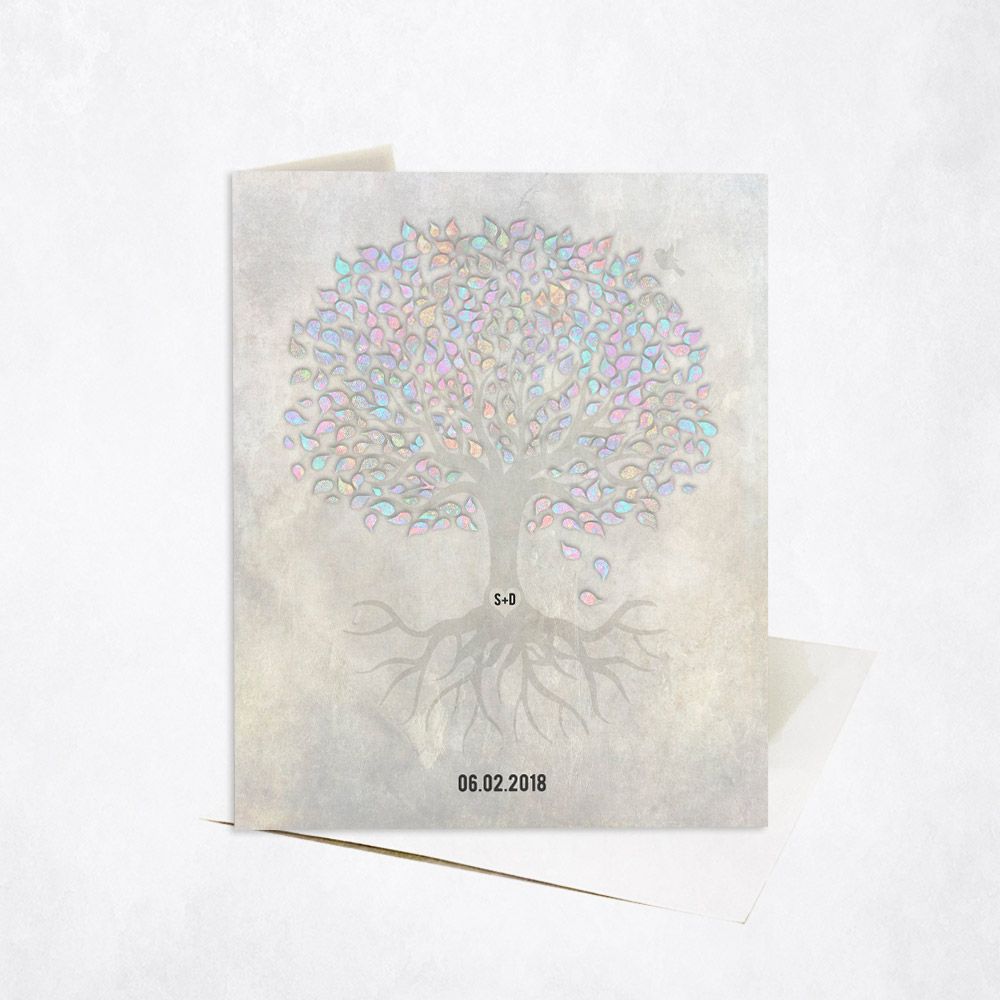 Opal Canopy Tree Anniversary Stationery Card For Couples C-1541