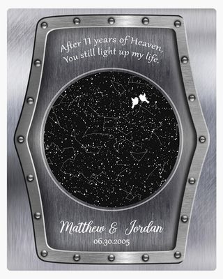 Star Map Tin 11th Anniversary Wall Plaque Gift for Couples LTC-1747