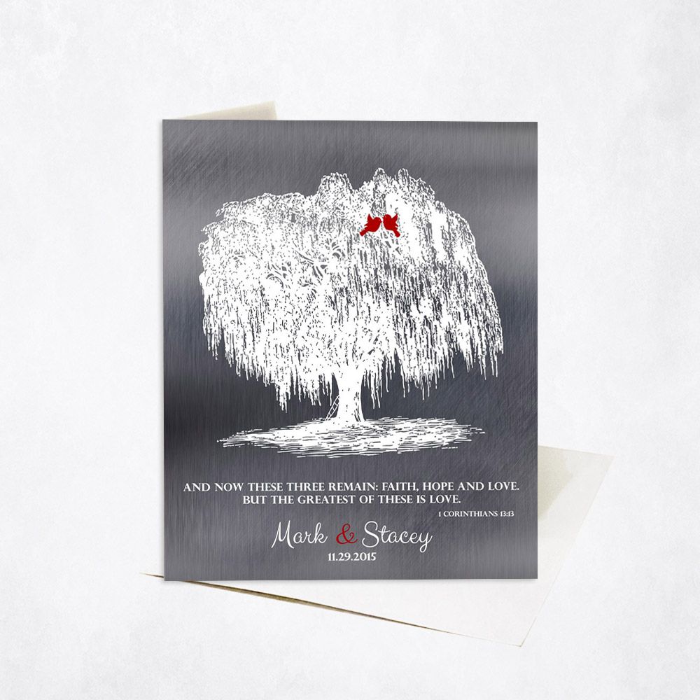 Willow Silhouette Anniversary Stationery Card For Couples C-1412