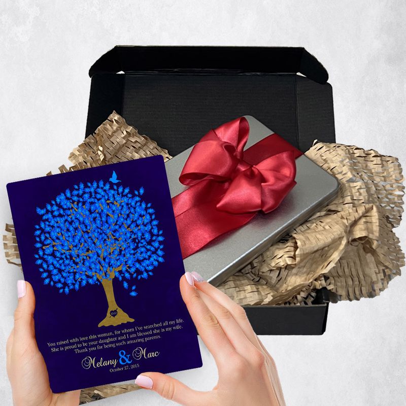 Blue Oak Tree Metal Plaque Wedding Gift Delivery For Mother Of The Bride Toy-1106