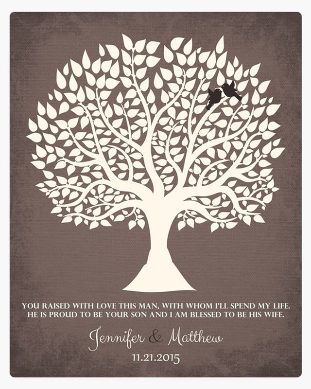 Tree Silhouette Brown Wedding Wall Plaque Gift for Mother Of The Groom LTC-1116