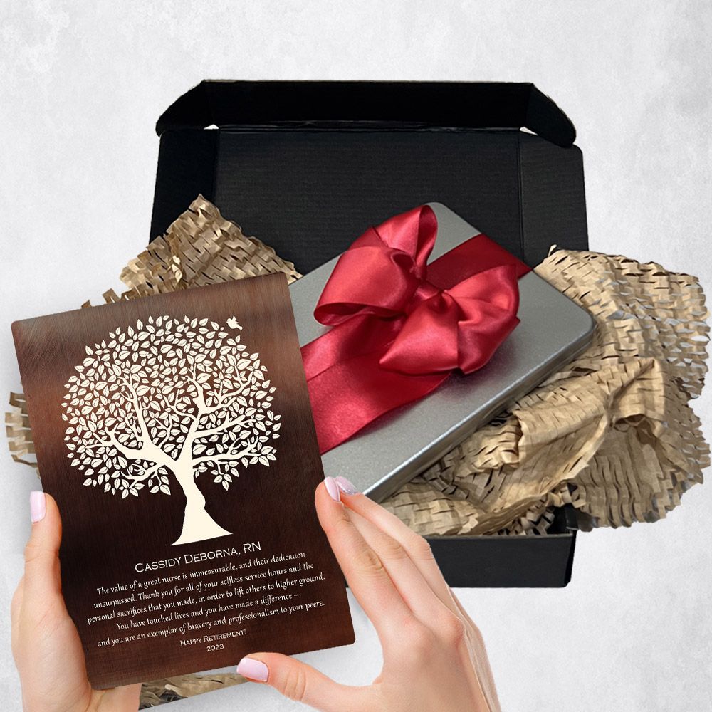 Tree Silhouette Metal Plaque Corporate Gift Delivery For Nurse Toy-1561