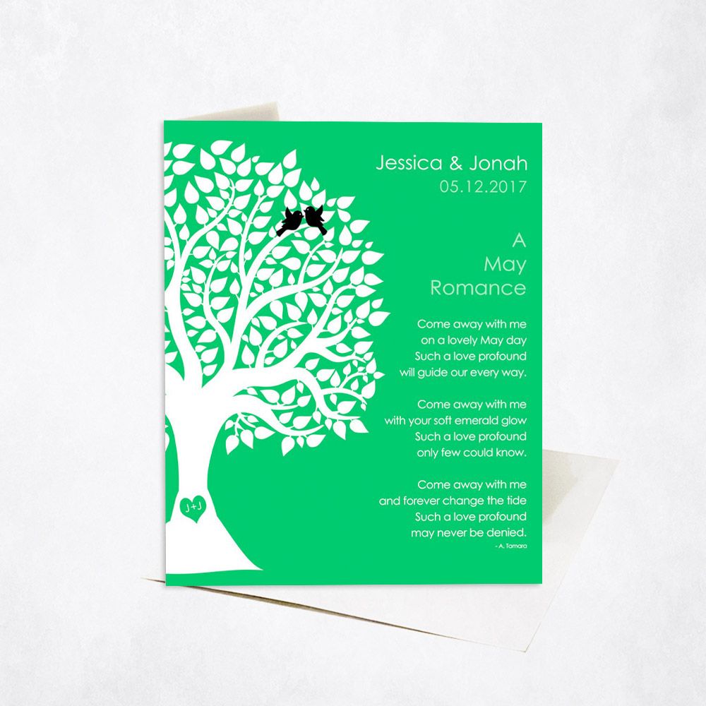 Side Tree Wedding Stationery Card For Couples C-1705