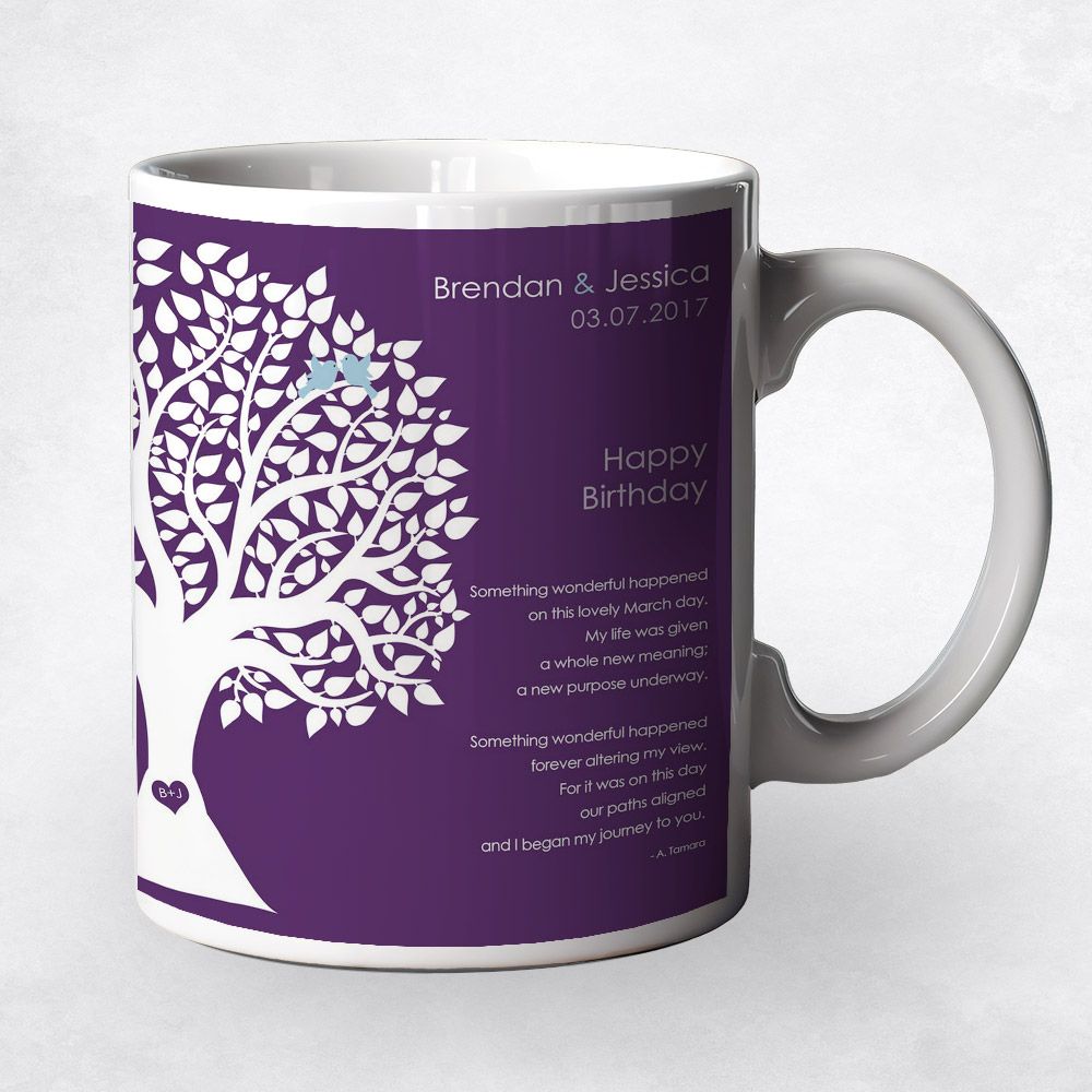 Side Tree Family Ceramic Coffee Mug Gift For Spouse M-1715