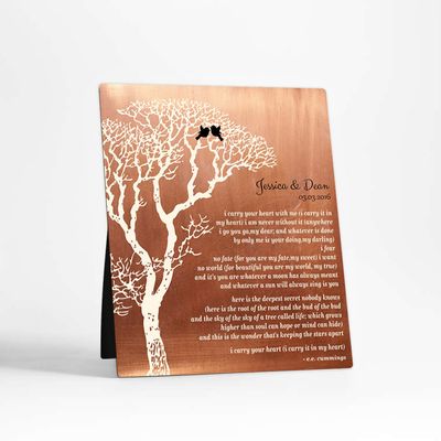 Copper 5x7 Desktop Plaque Anniversary Gift