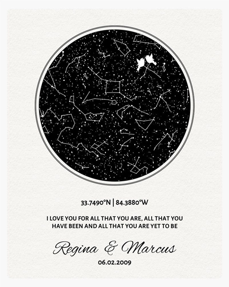 Star Map 11th Anniversary Wall Plaque Gift for Couples LTC-1762