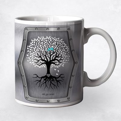 Tree With Roots Anniversary Ceramic Coffee Mug Gift For Couples M-1374