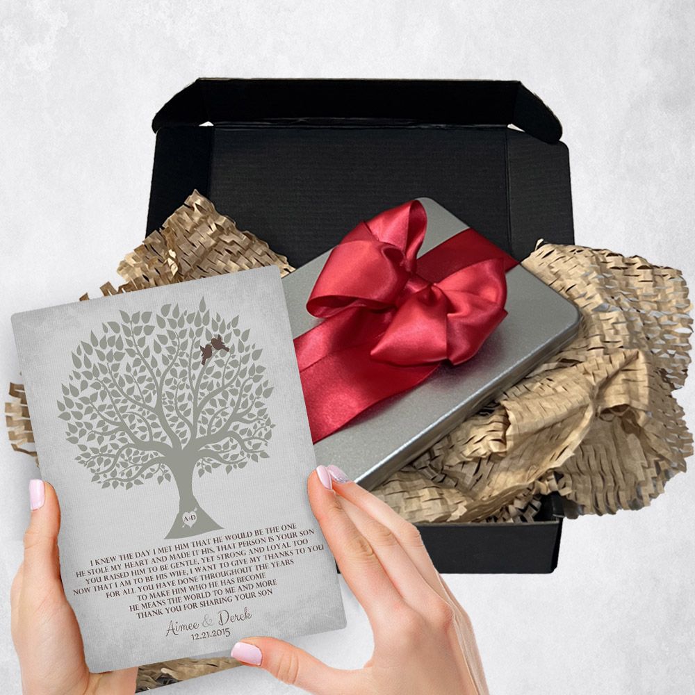 Tree Silhouette Gray Metal Plaque Wedding Gift Delivery For Mother Of The Groom Toy-1120