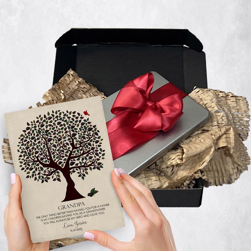 Dark Olive Tree Metal Plaque Family Gift Delivery For Grandfather Toy-1176