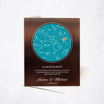 Star Map Anniversary Stationery Card For Couples C-1745