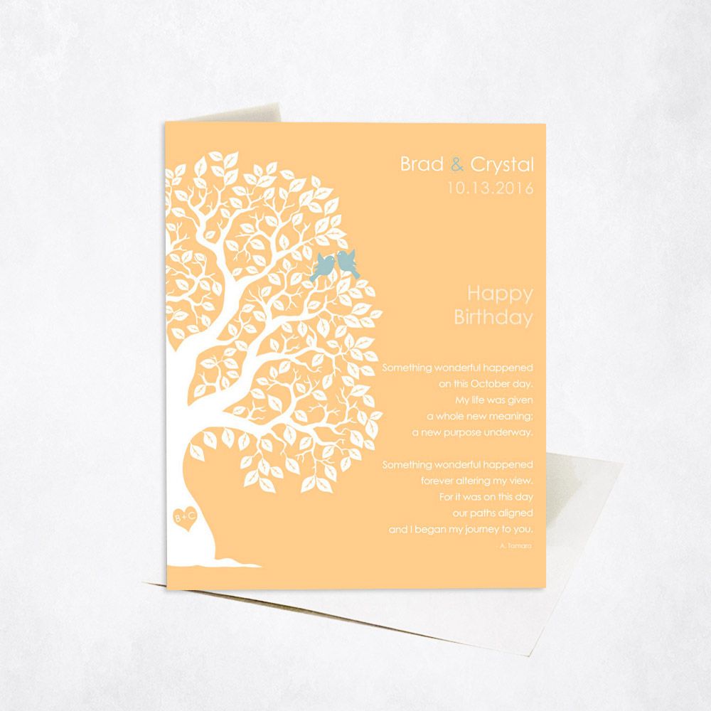 Side Owl Tree Family Stationery Card For Spouse C-1722