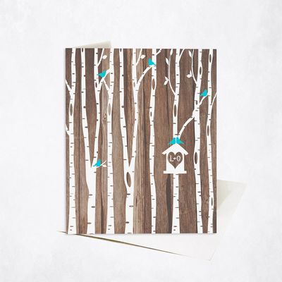 Birch Trees Anniversary Stationery Card For Couples C-1729