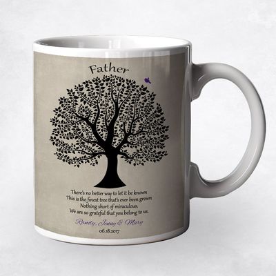 Silhouette Decorative Tree Family Ceramic Coffee Mug Gift For Dad M-1463