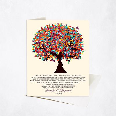 Colorful Spring Tree Wedding Stationery Card For Mother Of The Groom C-1167