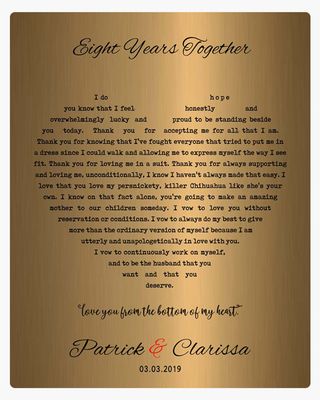 Heart Song Lyrics Brass 21st Anniversary Wall Plaque Gift for Couples LTC-1789