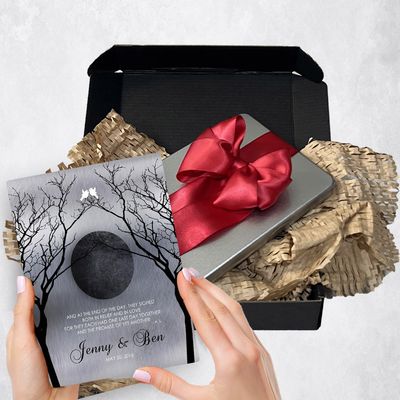 Bare Trees Full Moon Metal Plaque Anniversary Gift Delivery For Couples Toy-1344