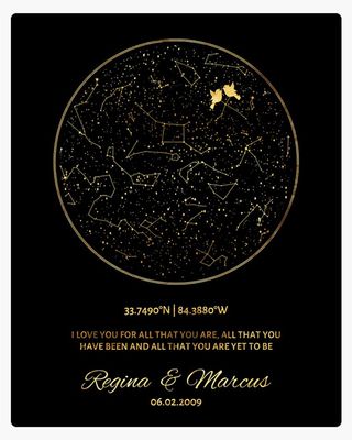 Star Map 50th Anniversary Wall Plaque Gift for Couples LTC-1760