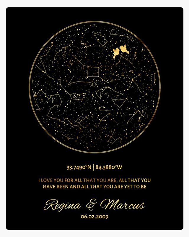 Star Map 50th Anniversary Wall Plaque Gift for Couples LTC-1760