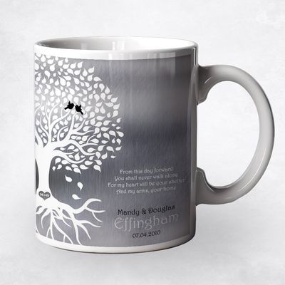 Side Tree With Roots Wedding Ceramic Coffee Mug Gift For Fiancé M-1439