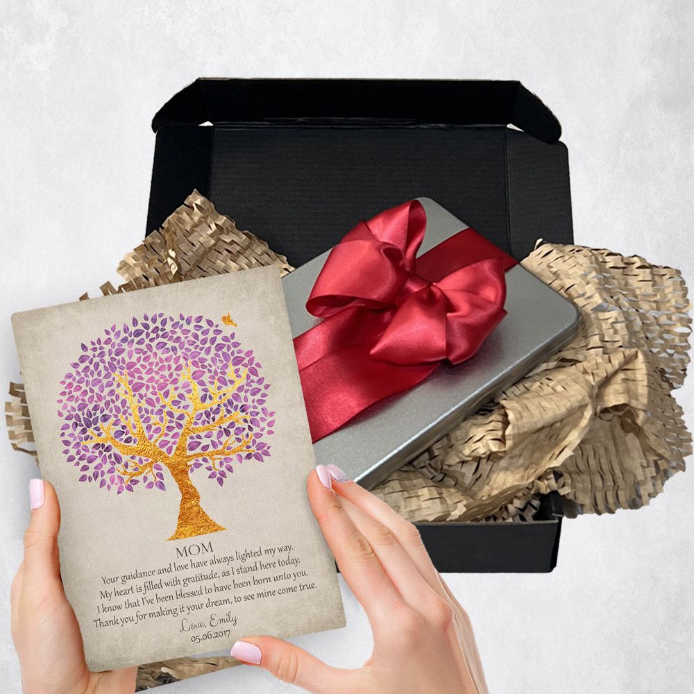 Purple And Gold Tree Metal Plaque Family Gift Delivery For Mom Toy-1505