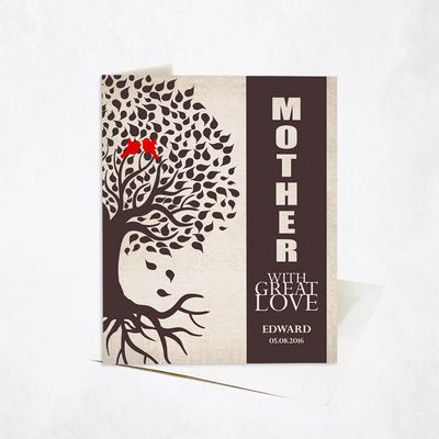 Mother Side Tree With Roots Family Stationery Card For Mom C-1226