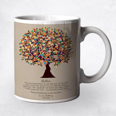 Late Spring Tree Family Ceramic Coffee Mug Gift For Mother M-1311