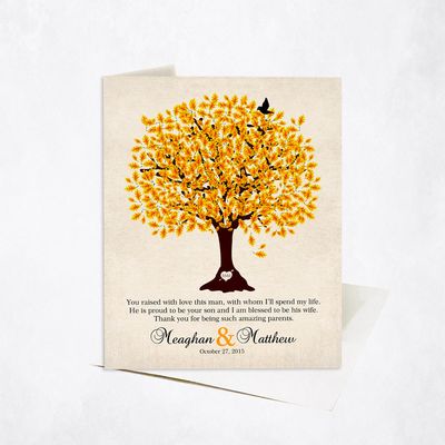 Yellow Oak Tree Wedding Stationery Card For Mother Of The Groom C-1102