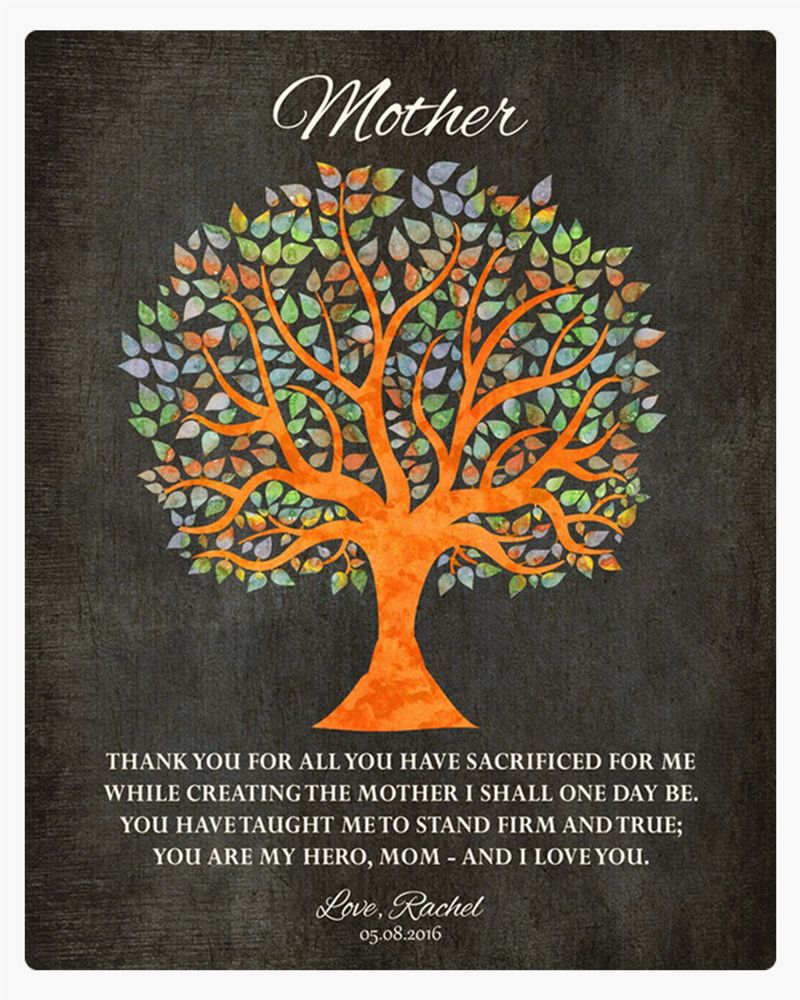 Artful Tree Silhouette Mother's Day Wall Plaque Gift for Mom LTC-1222