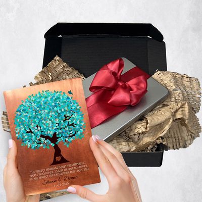 Turquoise Tree Metal Plaque Anniversary Gift Delivery For Couples Toy-1172