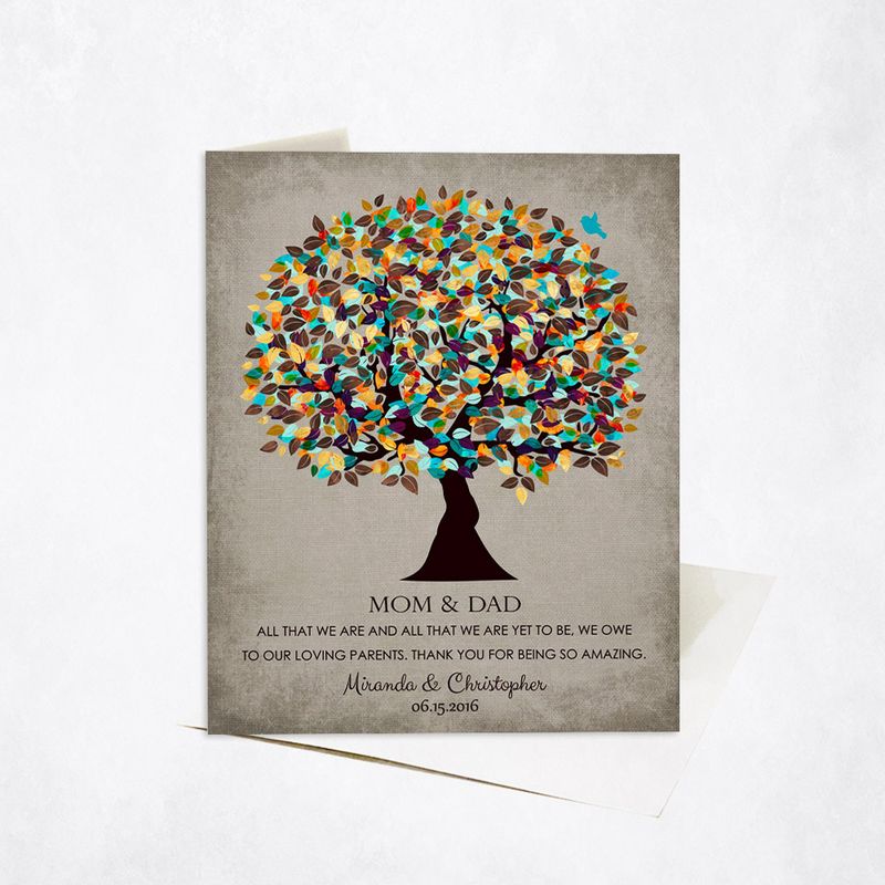 Autumn Tree Family Stationery Card For Parents C-1323