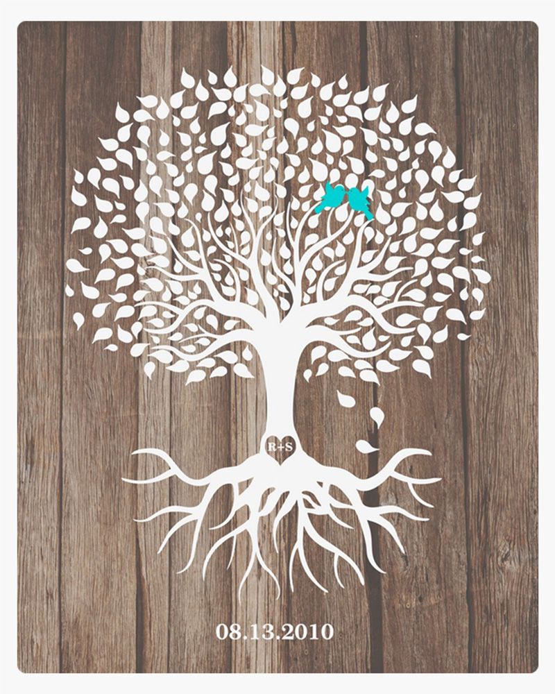 Tree with Roots Wood 5th Anniversary Wall Plaque Gift for Couples LTC-1726