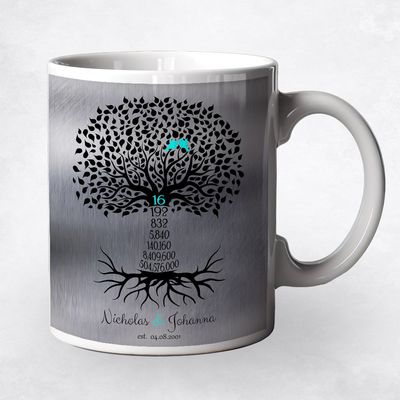 Countdown Tree 16 Year Anniversary Ceramic Coffee Mug Gift For Couples M-1446