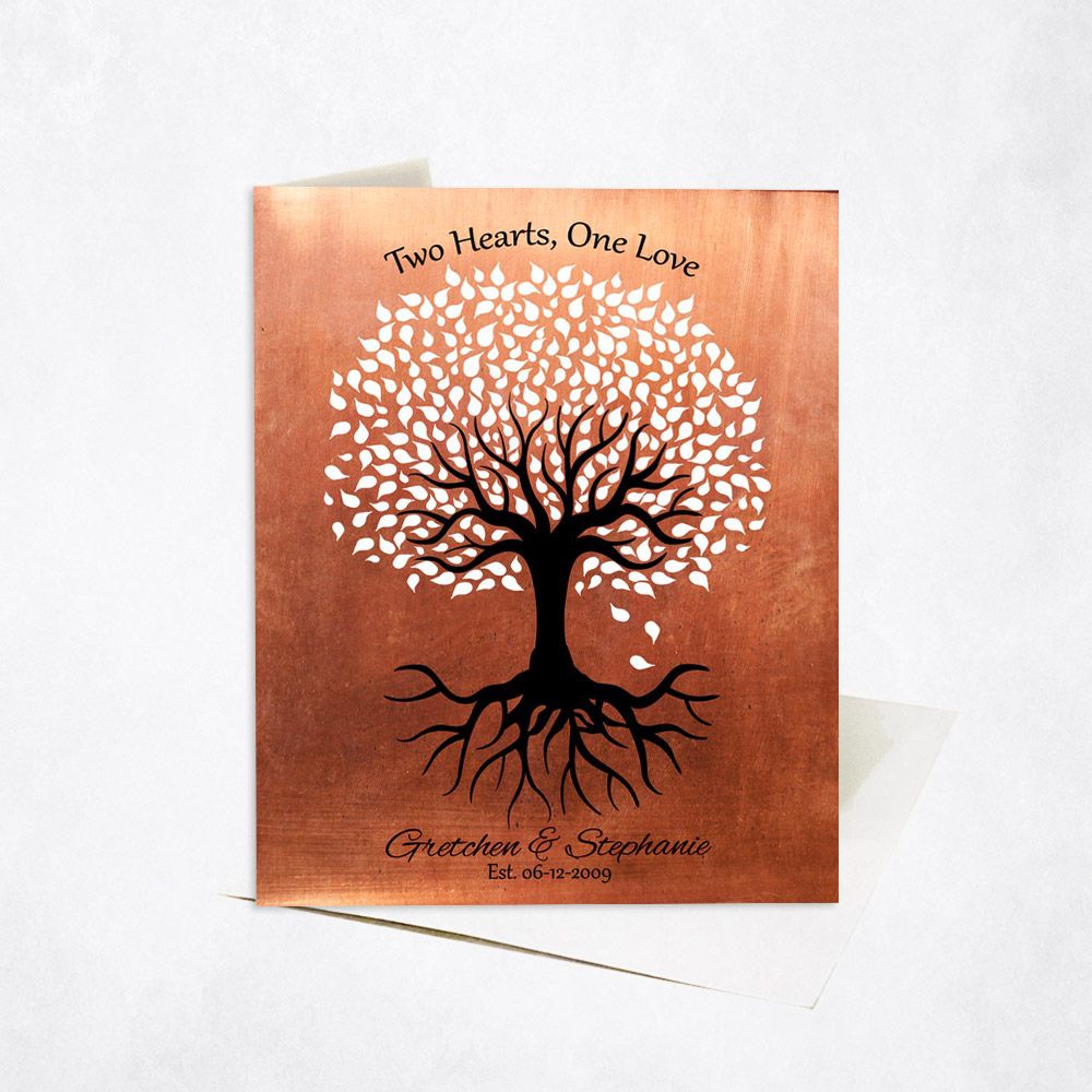 One Love Tree With Roots Anniversary Stationery Card For Couples C-1418