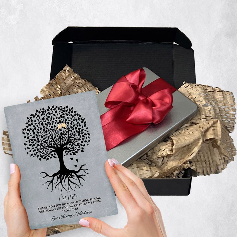 Rooted Tree Silhouette Metal Plaque Family Gift Delivery For Dad Toy-1113