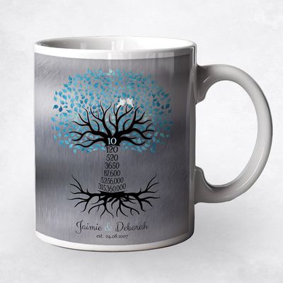 Countdown Tree 10 Year Anniversary Ceramic Coffee Mug Gift For Couples M-1440