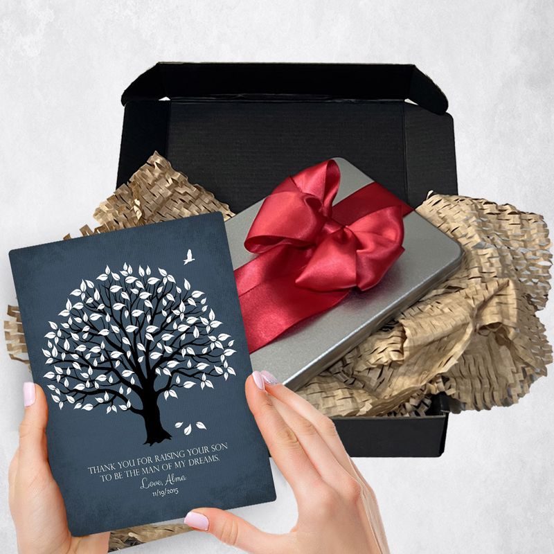 Magnolia Tree On Blue Metal Plaque Wedding Gift Delivery For Mother Of The Groom Toy-1150