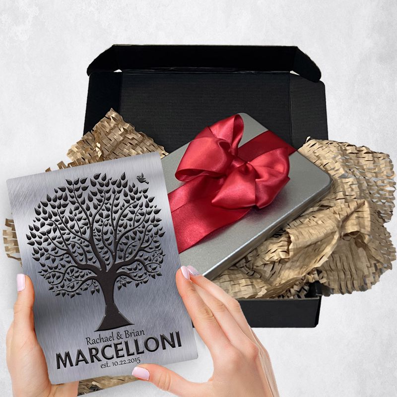 Dark Tree Silhouette Metal Plaque Wedding Gift Delivery For Couples Toy-1212