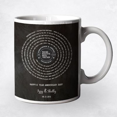 Song Lyrics Anniversary Ceramic Coffee Mug Gift For Couples M-1911