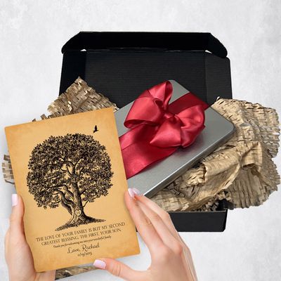 Large Oak Tree On Gold Metal Plaque Wedding Gift Delivery For Mother Of The Groom Toy-1157