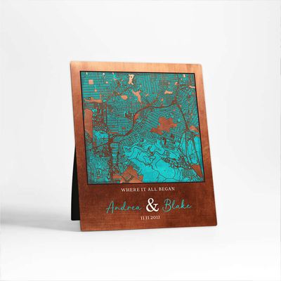 Copper 5x7 Desktop Plaque Anniversary Gift