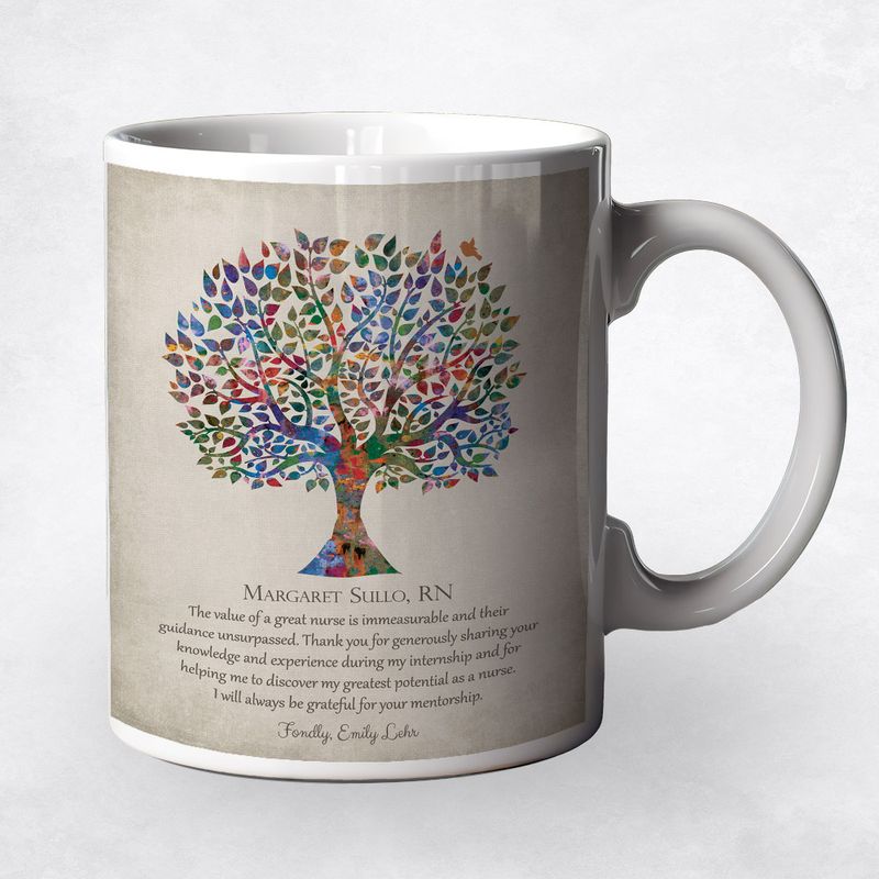 Watercolor Tree Corporate Ceramic Coffee Mug Gift For Nurse M-1562