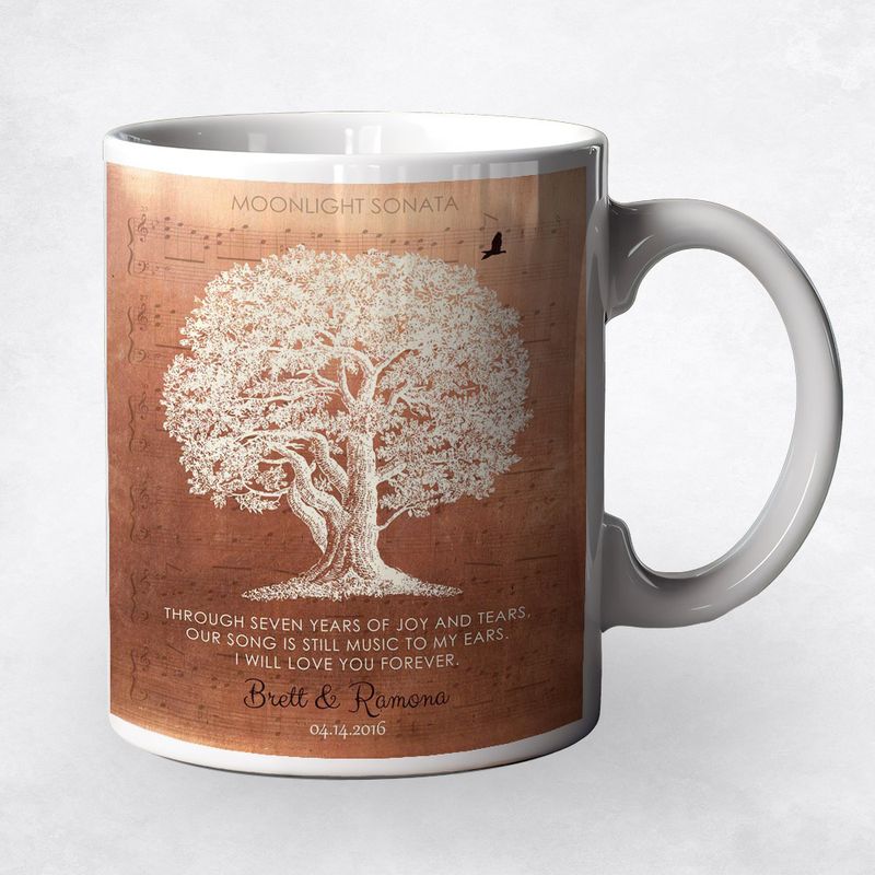 White Oak Tree Anniversary Ceramic Coffee Mug Gift For Couples M-1332