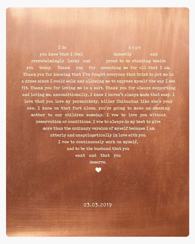 Heart Song Lyrics Copper 7th Anniversary Wall Plaque Gift for Couples LTC-1786