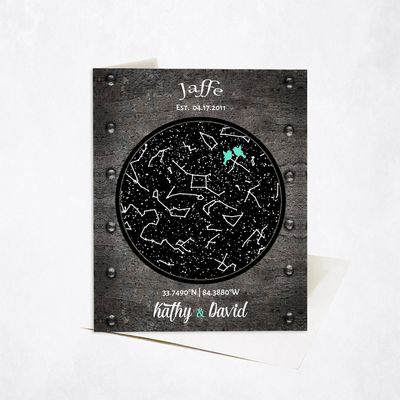 Star Map Anniversary Stationery Card For Couples C-1744