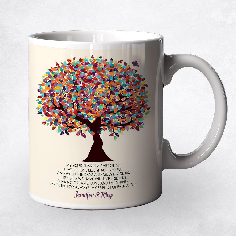 Colorful Spring Tree Wedding Ceramic Coffee Mug Gift For Sister M-1166