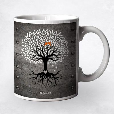 Tree With Roots Anniversary Ceramic Coffee Mug Gift For Couples M-1373