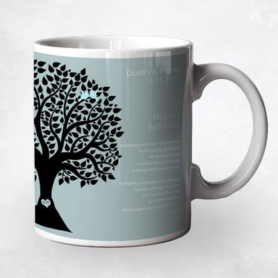 Side Tree Family Ceramic Coffee Mug Gift For Spouse M-1716