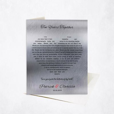 Heart Song Lyrics Anniversary Stationery Card For Couples C-1791